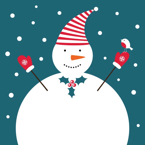 Рождественская открытка снеговика — стоковый вектор