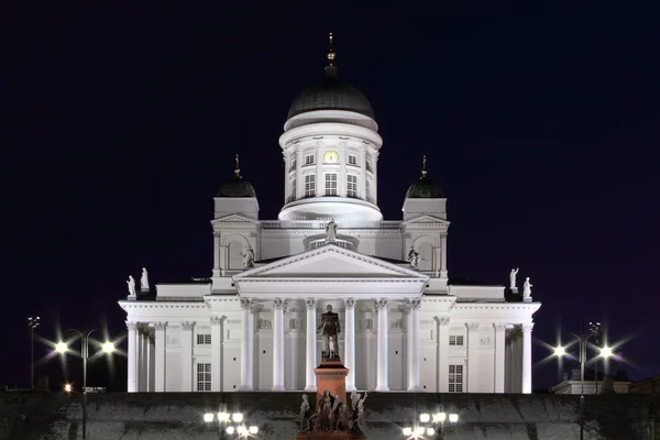 stock image Helsinki Cathedral at night