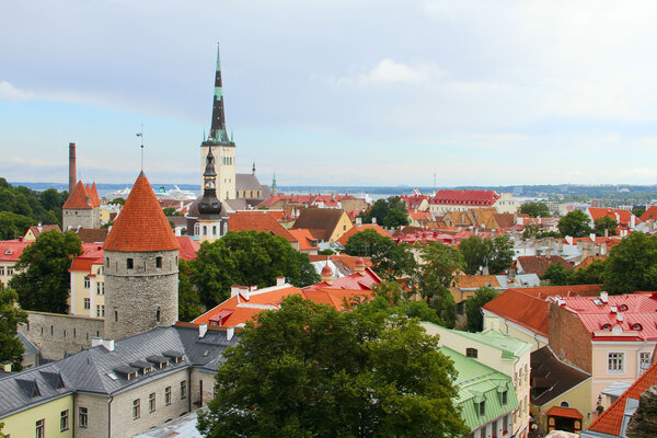 Panoramic view on old town of Tallinn