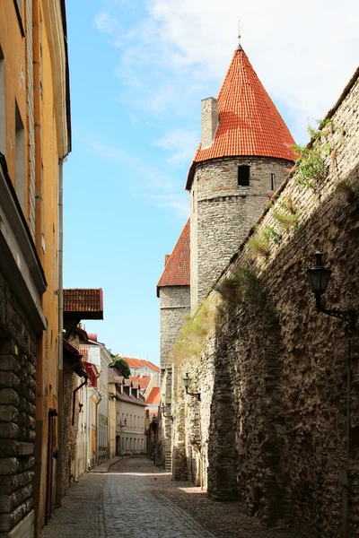 Strada nella vecchia Tallinn — Foto Stock