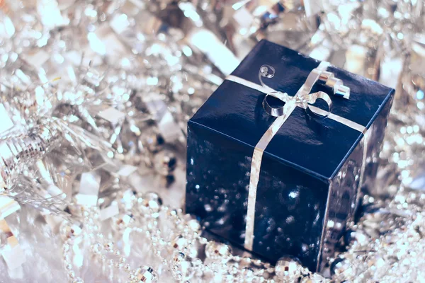 Blue christmas gift — Stock Photo, Image