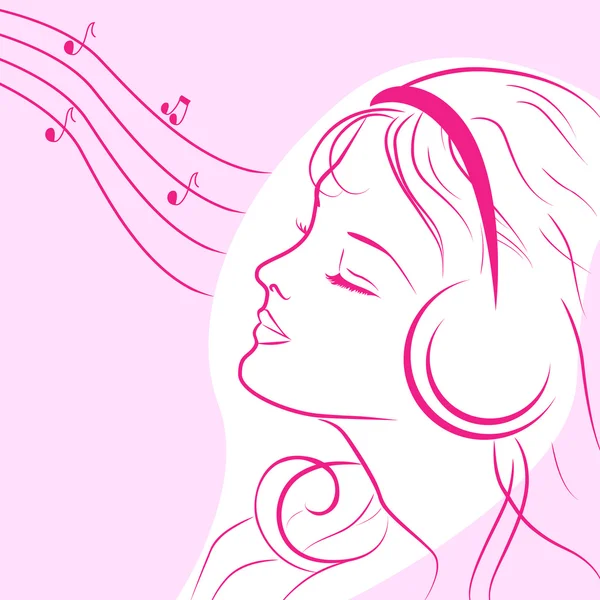 Müzik dinleme genç bir kadındır — Stok fotoğraf