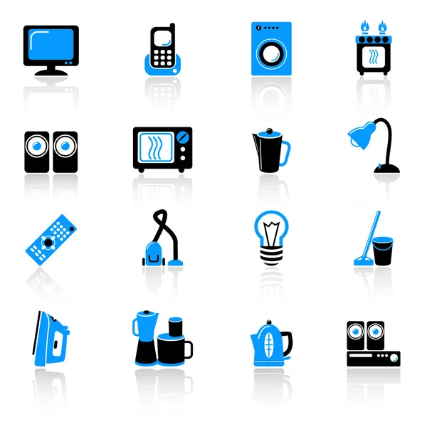 Icônes équipement à domicile — Image vectorielle
