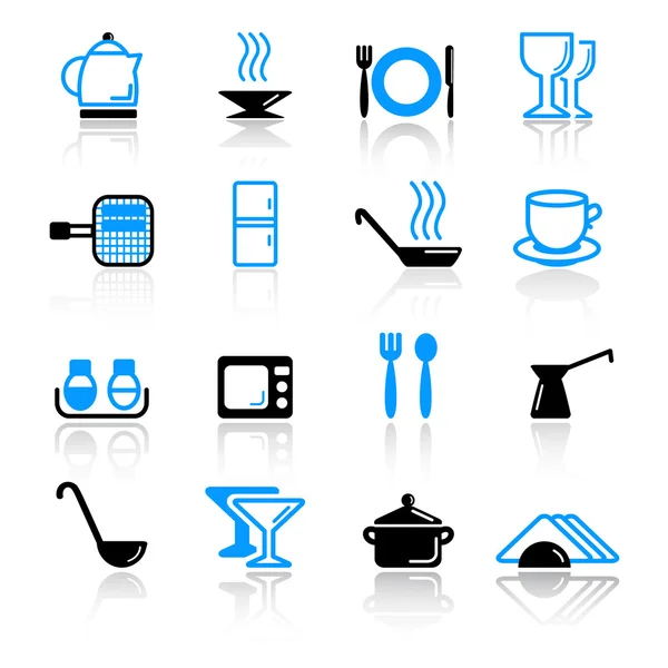 Keuken gebruiksvoorwerp pictogrammen — Stockvector