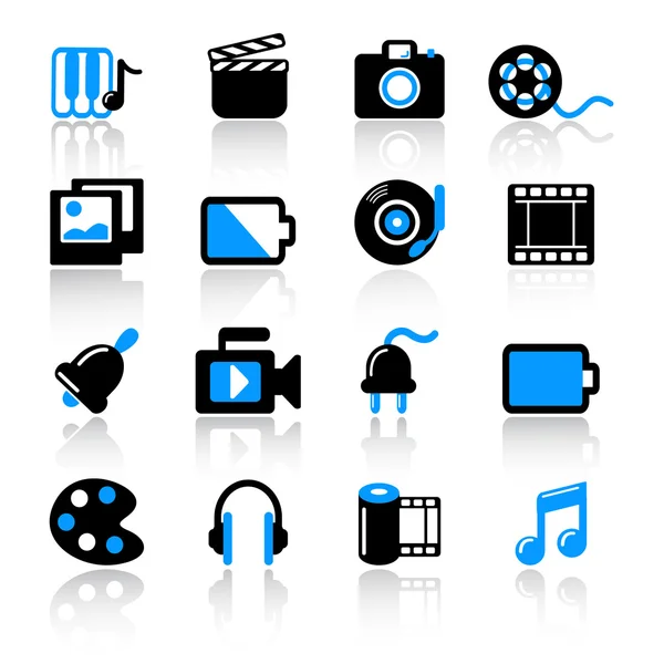 Iconos multimedia — Vector de stock