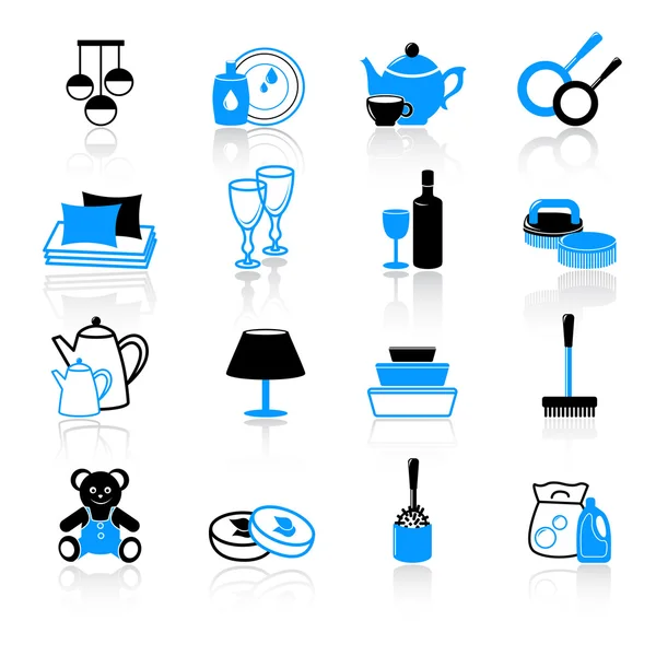 Home work and equipment icons — Stock Vector
