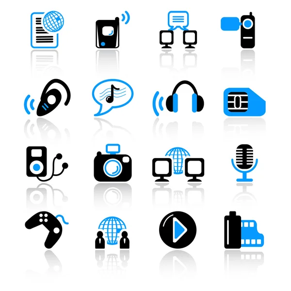 Multimedia icons — Stock Vector