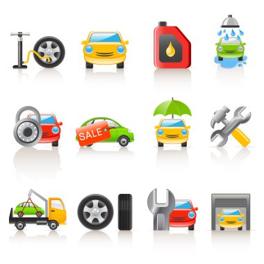 Auto service icons clipart