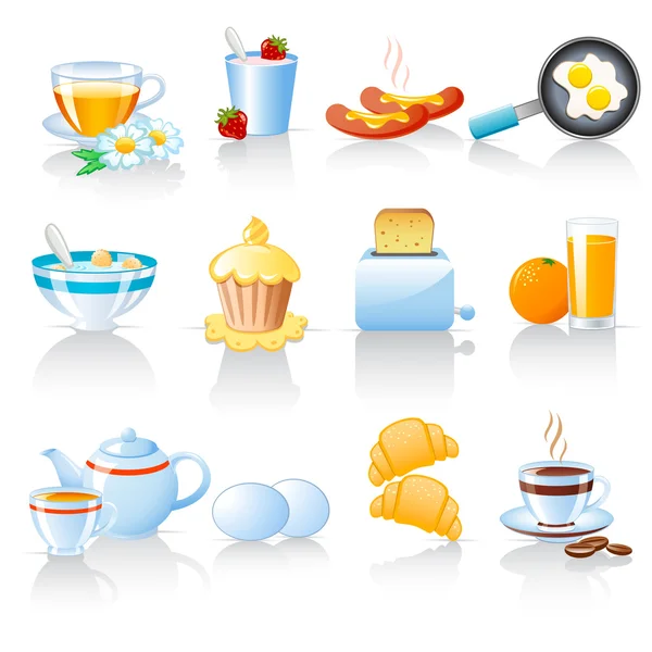 Icônes de petit déjeuner — Image vectorielle