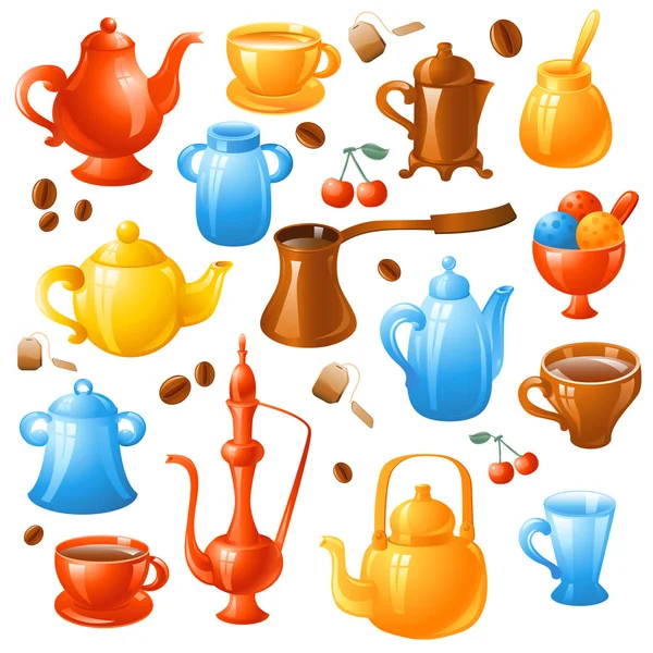 Coffret café, thé — Image vectorielle