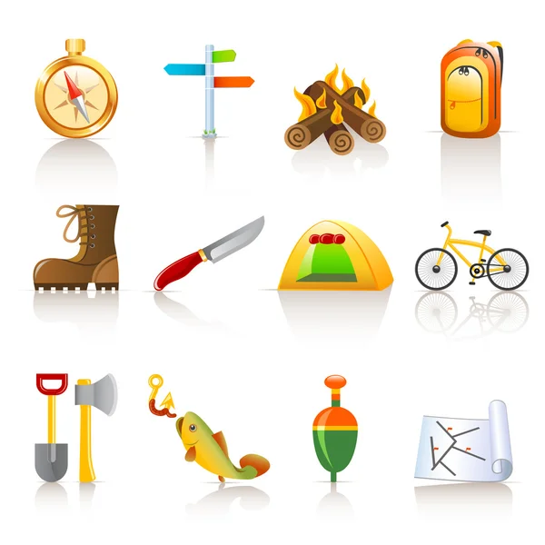 Camping icons — Stock Vector