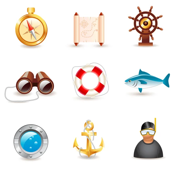 Nautical icons — Stock Vector