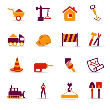 Construction icons clipart