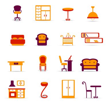 Furniture icons clipart