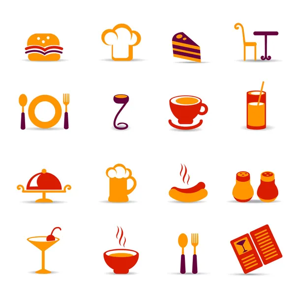 Иконы ресторанов — стоковый вектор