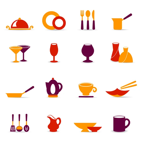 Keuken gebruiksvoorwerp pictogrammen — Stockvector