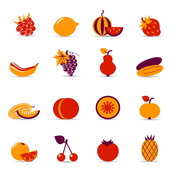 Iconos de alimentos frescos — Vector de stock