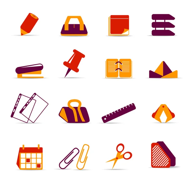 Office accessories icons — Stock Vector