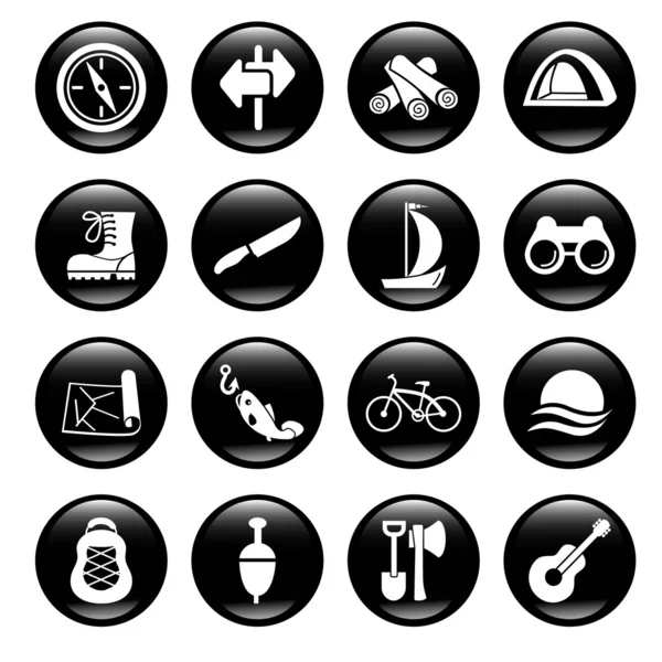 Camping icons — Stock Vector