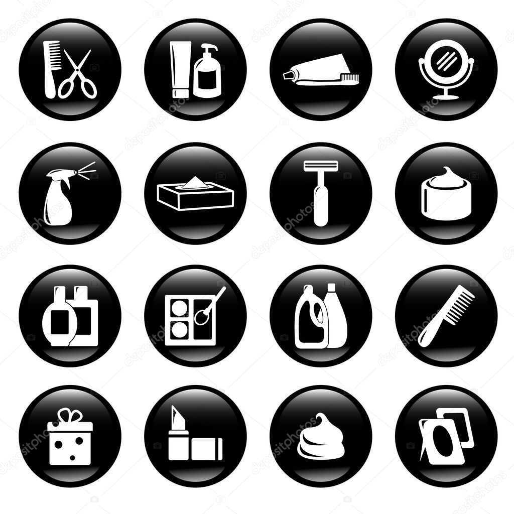 Cosmetic and hygiene icons
