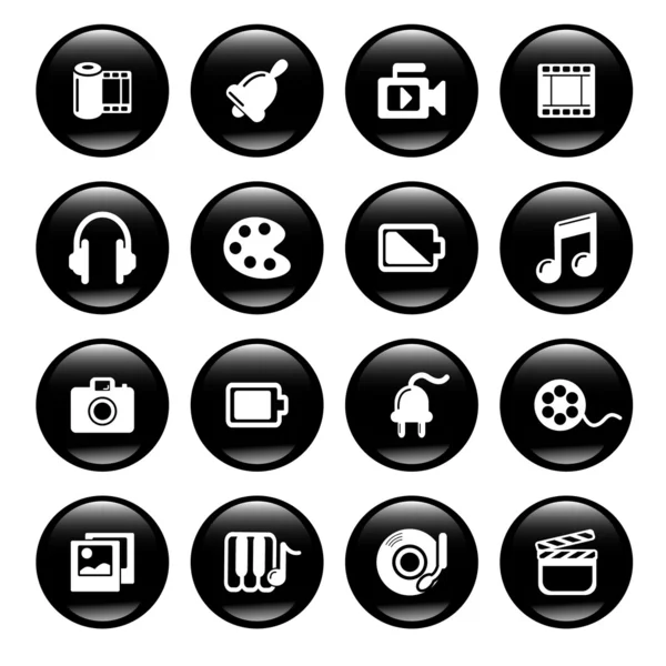 Multimediální ikony — Stockový vektor