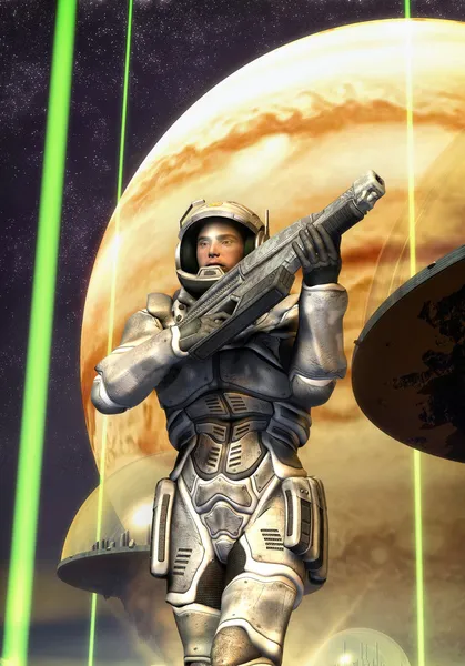 Futuristic soldat starship toroopers — Stockfoto