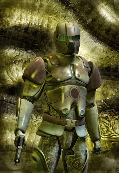 Futuristic soldier in armor — Stock Photo, Image
