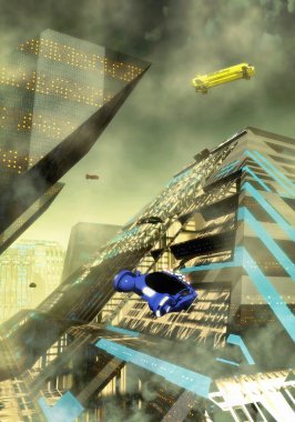 Futuristic city background clipart