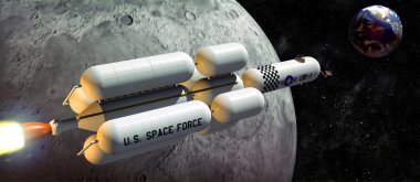 Spaceship moon explorer clipart