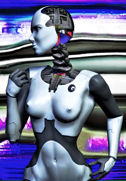 Robot cyborg hembra — Foto de Stock