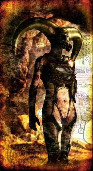 Cyberpunk Alien Einsiedler gemalt — Stockfoto