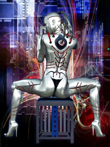 Cyberpunk-Mädchen — Stockfoto