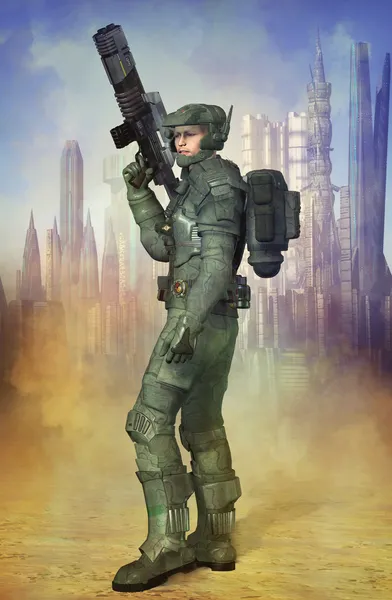 Futurystyczny żołnierz — Zdjęcie stockowe