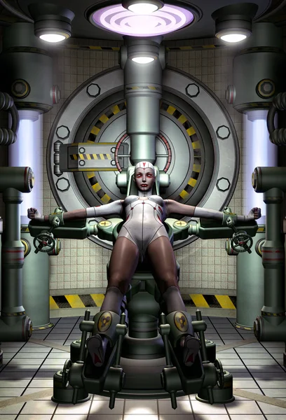 Androide Roboterfrau — Stockfoto