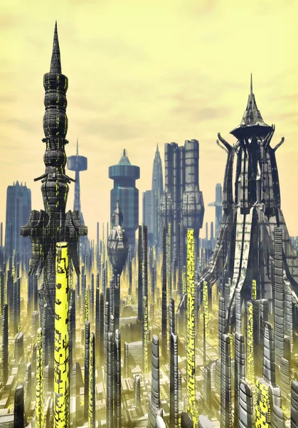 Futuristischer Stadthintergrund — Stockfoto