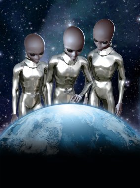 Ufo alien rule the world clipart