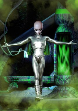 Ufo alien abduction experiments clipart