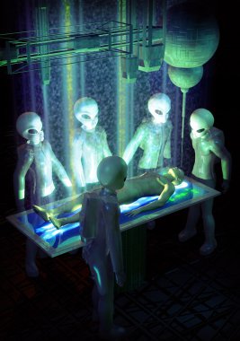 Ufo alien abduction experiments clipart