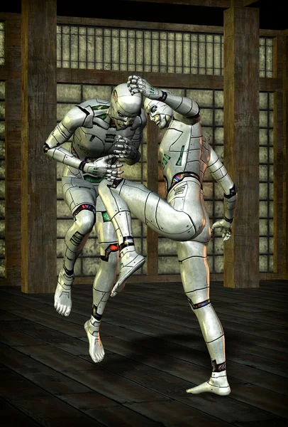 Το kung fu πολεμικές τέχνες ρομπότ — Φωτογραφία Αρχείου