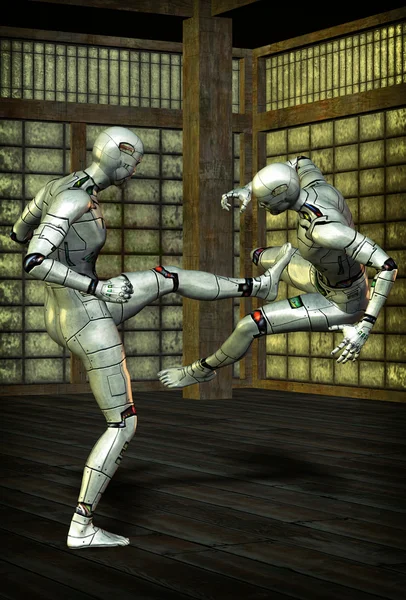 Kampsport robot kung fu — Stockfoto