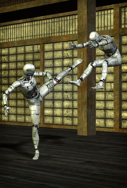 Martial arts robot kung fu — Stock Photo, Image