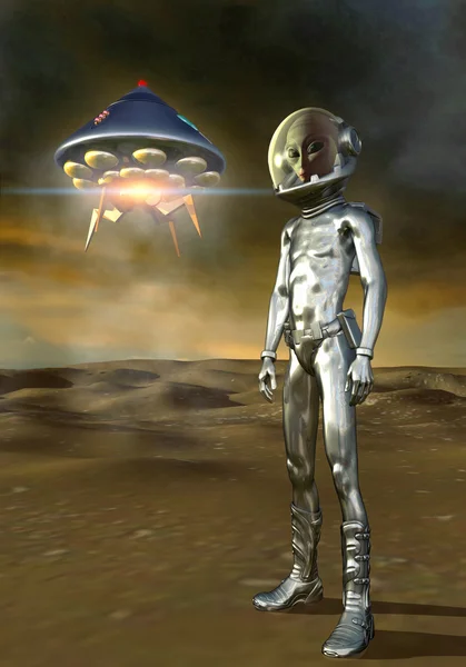 Ufo Alien Pilot — Stockfoto