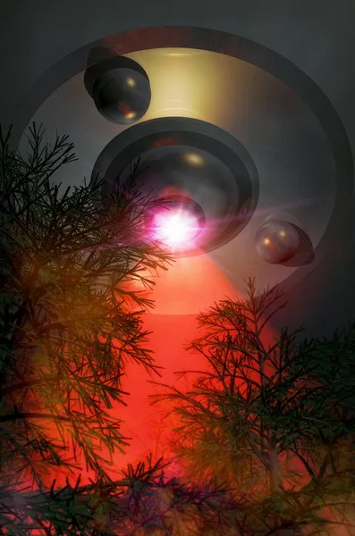 Ufo alien ray beam — Stock Photo, Image
