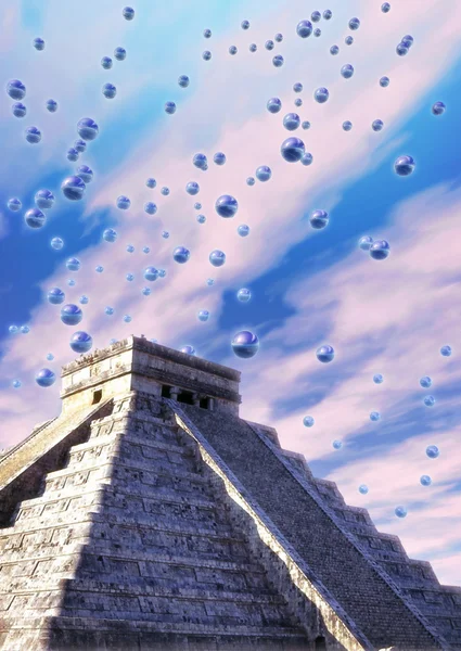 Ufo alienígena maya templo — Fotografia de Stock