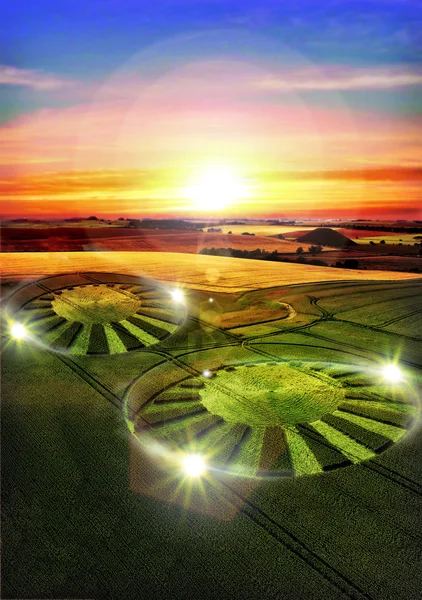 UFO främmande gröda cirkel — Stockfoto