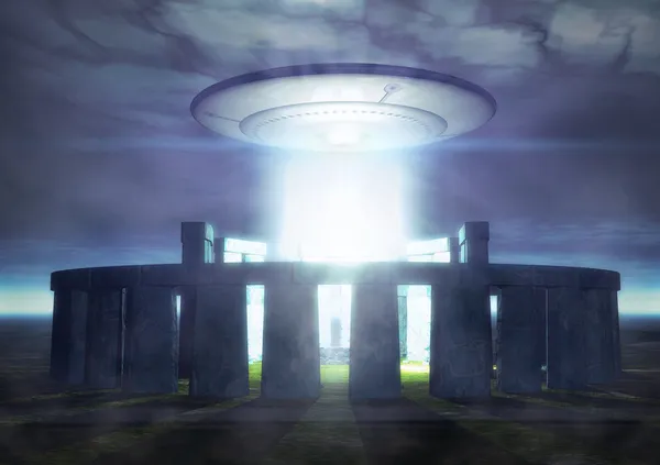 스톤헨지에서 ufo 외계인 — 스톡 사진