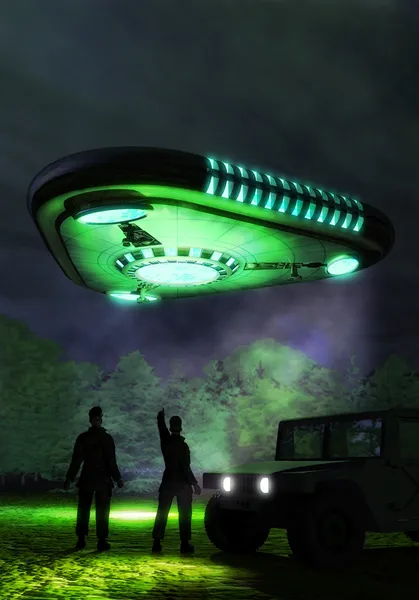 Ufo Чужий трикутний космічний корабель — стокове фото