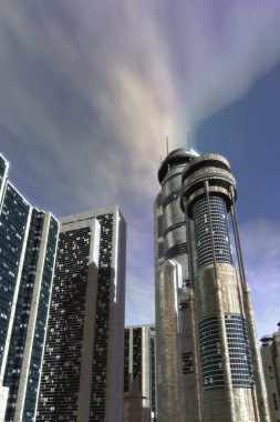 Şehir futuristic peyzaj