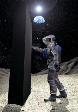 Astronaut on the moon clipart