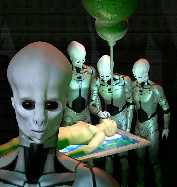 Ufo alien abduction — Stock Photo, Image